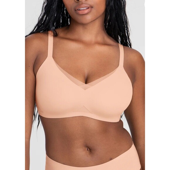 Honeylove Blush Crossover Wireless Bra Sz 2X+ Removable Cup 42 E/F/G - Picture 1 of 8